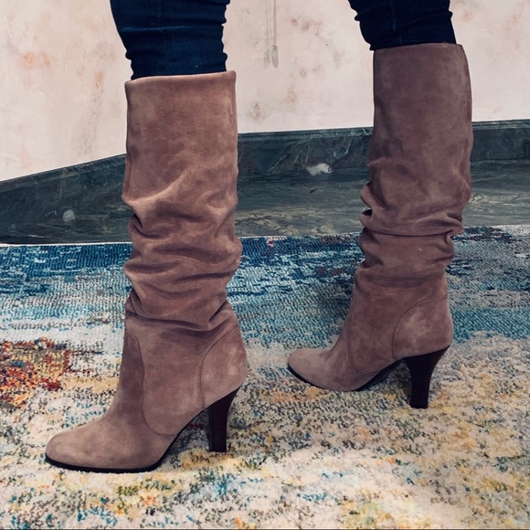 Söfft tall suede scrunch boots size 10 - Picture 3 of 6